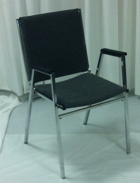 Item #310 Arm Chair - Gray and Chrome
