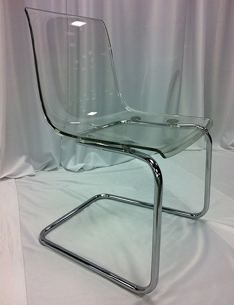 Item #313 Side Chair - Clear and Chrome Frame