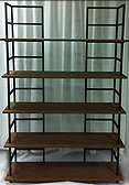 #305 Black Iron Unit with Wooden Shelves