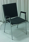 #310 Arm Chair - Gray and Chrome